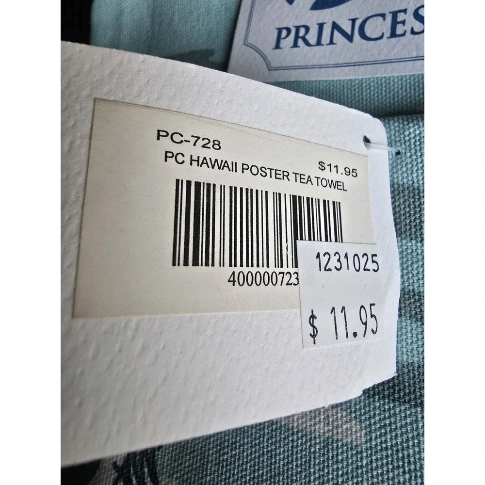 Princess Cruise Lines Hawaii Souvenir Tea Towels Set of 2 NWT Tropical Kitchen